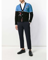 Thom Browne V Neck Tennis Player Embroidered Cardigan