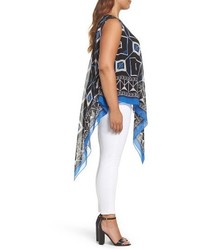 Vince Camuto Plus Size Graphic Chiffon Handkerchief Blouse