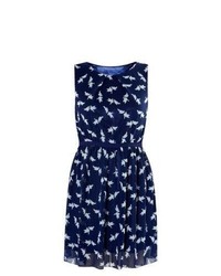 Tenki New Look Blue Bird Print Belted Dress