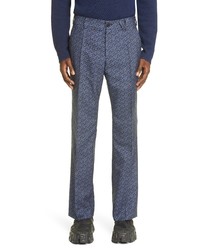 Versace La Greca Monogram Jacquard Wool Blend Suit Pants