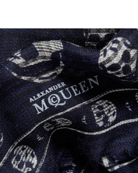 Alexander McQueen Skull Print Silk And Wool Blend Scarf