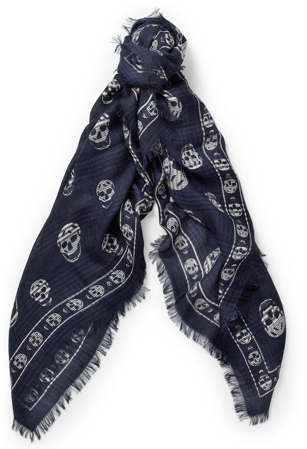 scarf with skulls alexander mcqueen