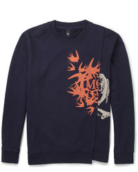 McQ Alexander Ueen Printed Panelled Loopback Cotton Jersey Sweatshirt