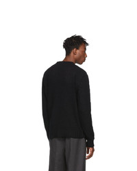Prada Black And Navy Intarsia Sweater