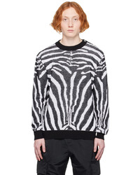 Balmain Black Gray Zebra Sweater