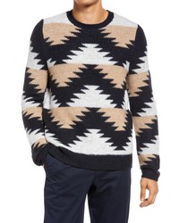 Treasure & Bond Blanket Pattern Crewneck Sweater