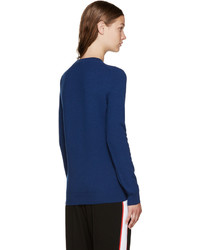 Kenzo Blue Intarsia Logo Sweater