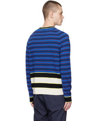 Ps By Paul Smith Blue Intarsia Sweater