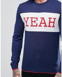 Asos Brand Sweater With Yeah Graphic