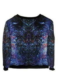 ChicNova Galaxy Printed Color Block Sweatshirt