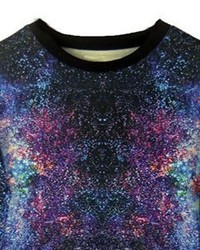 ChicNova Galaxy Printed Color Block Sweatshirt