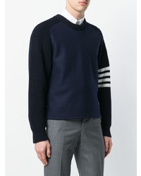 Thom Browne Chunky Saddle Sleeve Cashmere Wool Crewneck Pullover