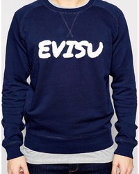 Evisu Crew Sweatshirt Towelling Logo Applique