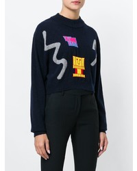 Peter Pilotto Cropped Abstract Stitch Sweater