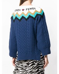Fendi Front Logo Pattern Sweater