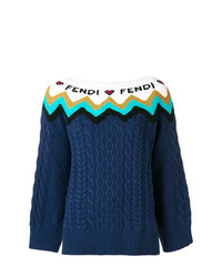 Fendi Front Logo Pattern Sweater
