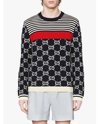 Gucci Gg And Stripes Knit Sweater