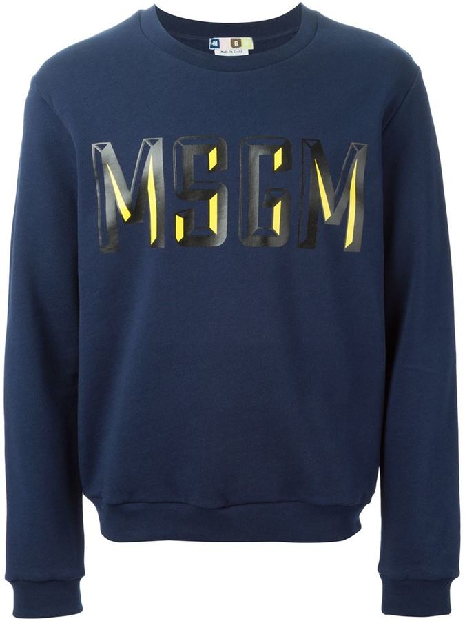 MSGM Logo Printed Sweatshirt, $149 | farfetch.com | Lookastic.com