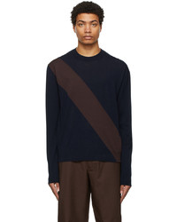 Jil Sander Navy Brown Wool Sweater