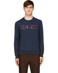 Kenzo Navy Embroidered Graphic Logo Sweatshirt