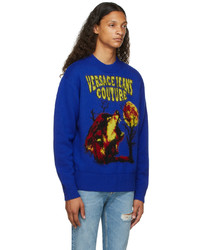 VERSACE JEANS COUTURE Navy Logo Motif Sweater