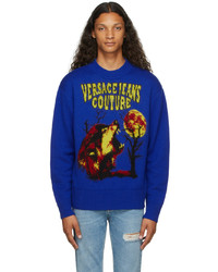 VERSACE JEANS COUTURE Navy Logo Motif Sweater