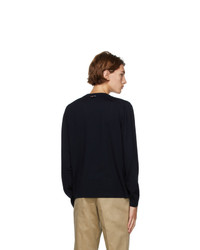 Thom Browne Navy Merino Wool Intarsia Rwb Sweater
