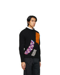 Raf Simons Navy Sterling Ruby Edition Fitted Cropped Sweater