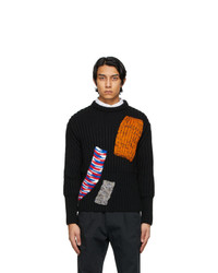 Raf Simons Navy Sterling Ruby Edition Fitted Cropped Sweater