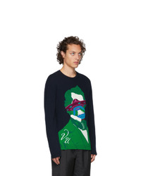 Valentino Navy Undercover Edition V Face Ufo Sweater