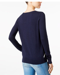 Tommy Hilfiger Printed Crew Neck Sweater Only At Macys