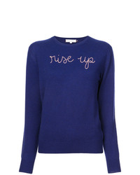 Lingua Franca Rise Up Embroidered Sweater