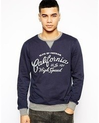 Solid Sweatshirt With California Print