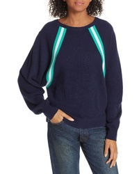 Allude Stripe Raglan Wool Cashmere Sweater