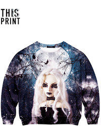 This Is Print Darksome Print Long Sleeved Sweatshirt