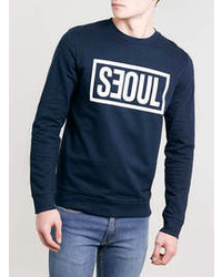 Topman Solid Navy Seoul Sweatshirt