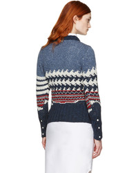 Thom Browne Tricolor Crewneck Graphic Sweater