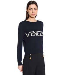 Alberta Ferretti Venezia Intarsia Wool Cashmere Sweater