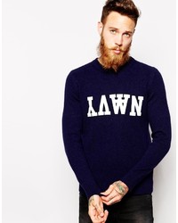 Wood Wood Sweater With Navy Print