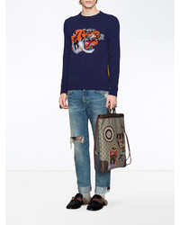 Gucci Wool Sweater With Tiger Intarsia