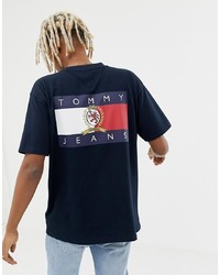 Tommy Jeans 60 Limited Capsule Crew Neck T Shirt With Back Print Crest Flag In Navy