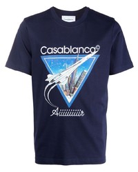 Casablanca Aiiiiir Print Organic Cotton T Shirt