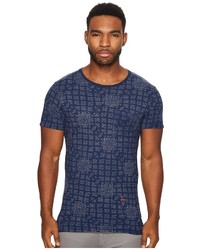Scotch & Soda Ams Blauw All Over Print Tee With Regular Fit T Shirt
