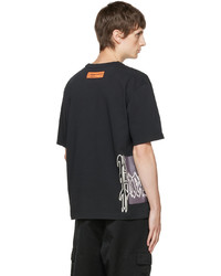 Heron Preston Black Gothic Color Blocks T Shirt