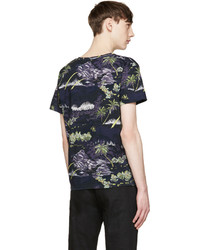 Saint Laurent Black Landscape Print T Shirt