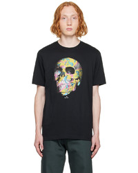 Ps By Paul Smith Black Paint Skull T Shirt