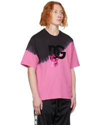 Dolce & Gabbana Black Pink Tie Dye T Shirt