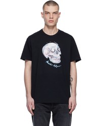 Alexander McQueen Black Watercolor Skull T Shirt
