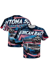 CHECKERED FLAG Blue 2022 Daytona 500 Tonal Print T Shirt At Nordstrom