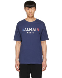 Balmain Blue Cotton T Shirt
